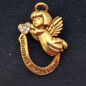 Angel Brooch Pendant "Volunteers Are All Heart"